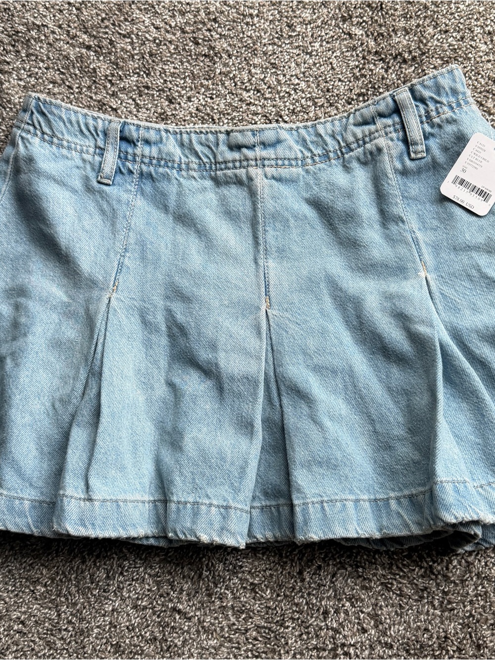 We The Free Light Blue Denim Skirt